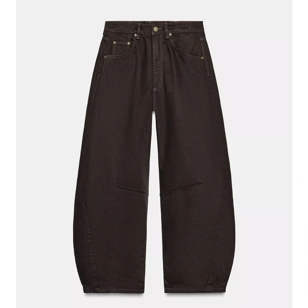 Zara NWT ZW Collection mid rise balloon jeans 8246/247